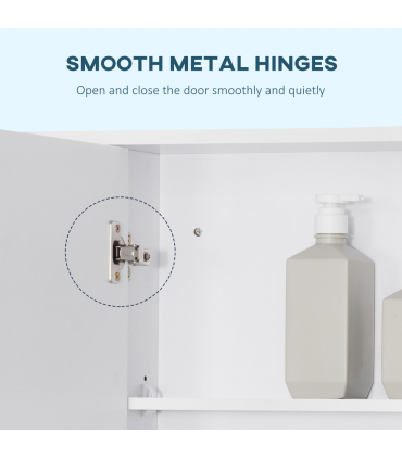 kleankin Bathroom Cabinet Wall Mount Storage organiser Mirror Shelves White