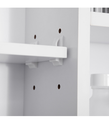 kleankin Bathroom Cabinet Wall Mount Storage organiser Mirror Shelves White