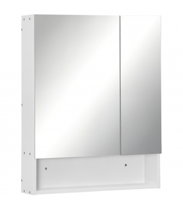 kleankin Wall Mount Medicine Cabinet with Mirror and Adjustable Shelf, White