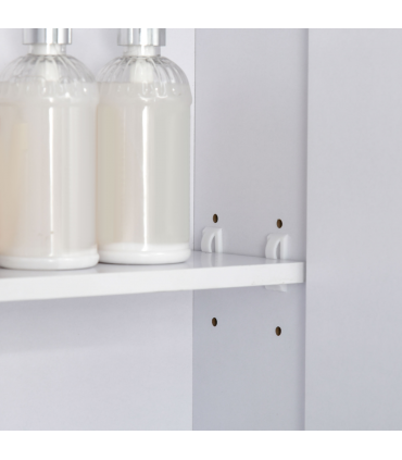 kleankin Wall Mount Medicine Cabinet with Mirror and Adjustable Shelf, White