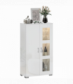 HOMCOM Display Cabinet with Glass Shelves, Sideboard for Living Room, White