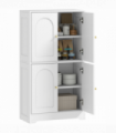 HOMCOM 110cm Kitchen Cupboard with 4 Arched Doors and 2 Adjustable Shelves