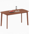 HOMCOM 150 cm Rectangular Dining Table with Solid Wood Frame, Light Brown