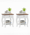 HOMCOM Bedside Tables Set of 2, Bedside Cabinets with Drawer, Shelf, White