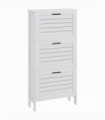 HOMCOM Narrow Shoe Storage Cabinet with 3 Flip Drawers, White