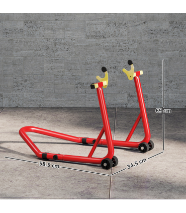 HOMCOM Motorcycle Rear Wheel Stand, 544kg Motorcycle Paddock Stand, Red