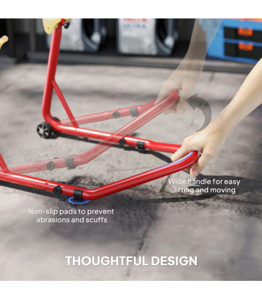 HOMCOM Motorcycle Rear Wheel Stand, 544kg Motorcycle Paddock Stand, Red
