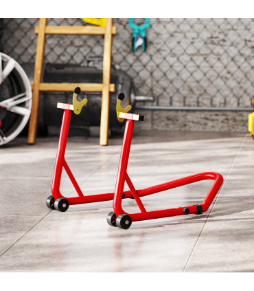 HOMCOM Motorcycle Rear Wheel Stand, 544kg Motorcycle Paddock Stand, Red