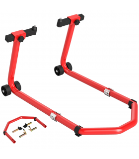 HOMCOM Motorcycle Stand, 390 kg Front/Rear Paddock Stand, Red