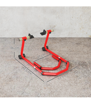 HOMCOM Motorcycle Stand, 390 kg Front/Rear Paddock Stand, Red
