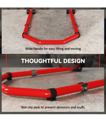 HOMCOM Motorcycle Stand, 390 kg Front/Rear Paddock Stand, Red