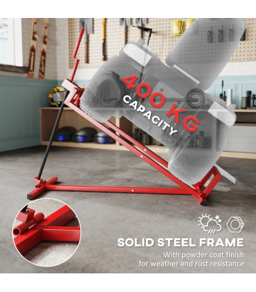 HOMCOM Foldable Ride On Lawn Mower Lift, 400 kg Telescopic Maintenance Jack