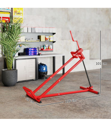 HOMCOM Foldable Ride On Lawn Mower Lift, 400 kg Telescopic Maintenance Jack