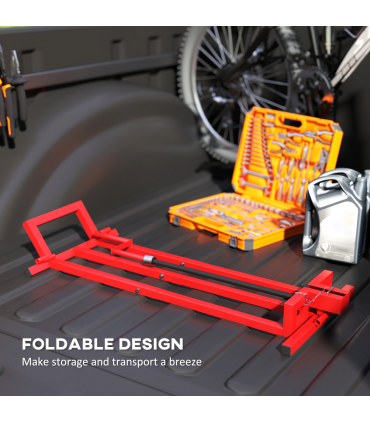 HOMCOM Foldable Ride On Lawn Mower Lift, 400 kg Telescopic Maintenance Jack