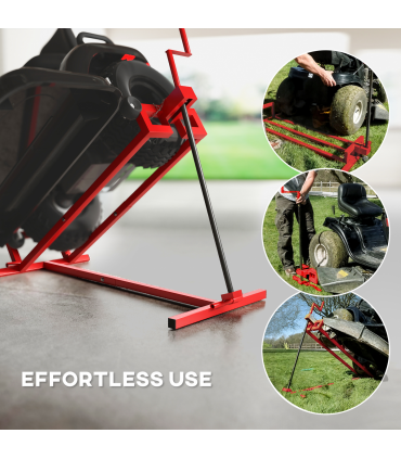 HOMCOM Foldable Ride On Lawn Mower Lift, 400 kg Telescopic Maintenance Jack