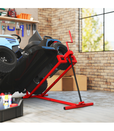 HOMCOM Foldable Ride On Lawn Mower Lift, 400 kg Telescopic Maintenance Jack