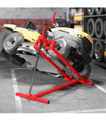 HOMCOM Foldable Ride On Lawn Mower Lift, 400 kg Telescopic Maintenance Jack