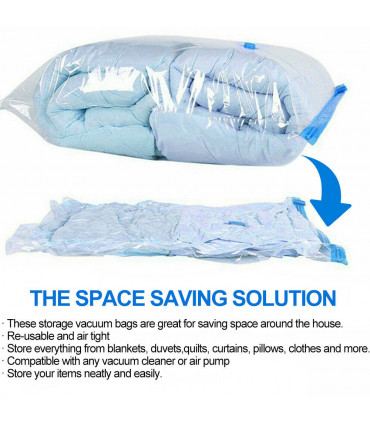 12 X STRONG VACUUM STORAGE SPACE SAVER SAVING VACUM VACCUM LARGE ORGANISER BAGS
