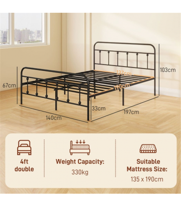 140cm Metal Bed Frame