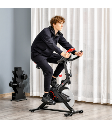 HOMCOM Indoor Exercise Bike with Adjustable Height, Resistance