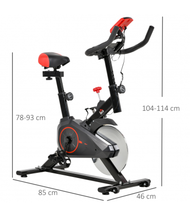 HOMCOM Indoor Exercise Bike with Adjustable Height, Resistance