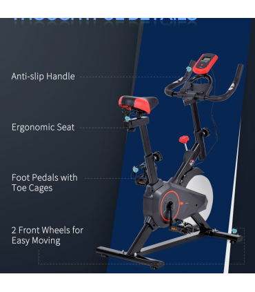 HOMCOM Indoor Exercise Bike with Adjustable Height, Resistance