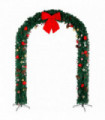 240*40*265cm  PVC Christmas Arch with Ornaments Holiday Arch Decoration Green