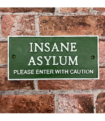 27CM CAST IRON INSANE ASYLUM WALL PLAQUE