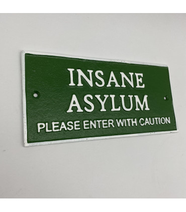 27CM CAST IRON INSANE ASYLUM WALL PLAQUE