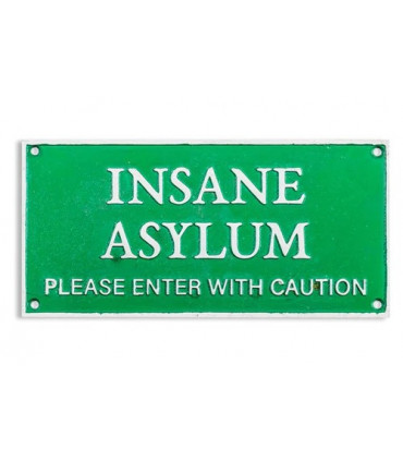 27CM CAST IRON INSANE ASYLUM WALL PLAQUE