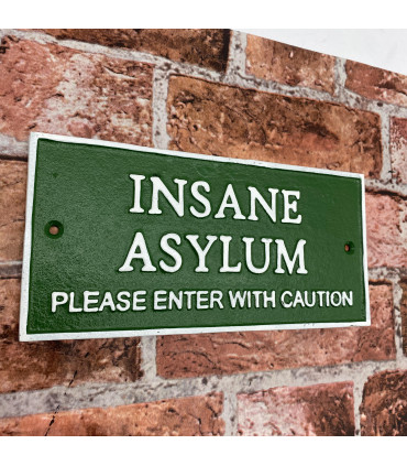 27CM CAST IRON INSANE ASYLUM WALL PLAQUE