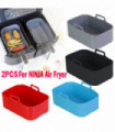 2PCS Square Silicone Pot For NINJA Air Fryer Kitchen BBQ Plate Heating Baking UK