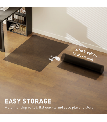 HOMCOM Home Office Hard Floor Protector Chair Mat Non Slip Frosted, Black