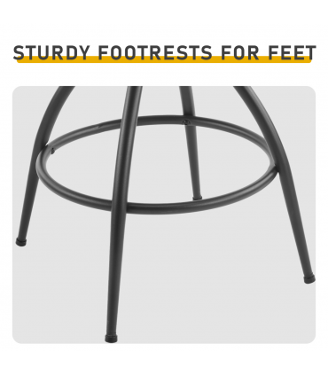 2pcs hollow backrest PU spray-coated bent iron feet bar stool brown with swivel