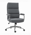 HOMCOM Linen Fabric Office Desk Chair with Tilt Function, Charcoal Grey