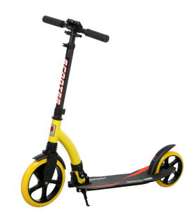 HOMCOM Teens Adult Kick Scooter Foldable Adjust Aluminium For 14 Yellow