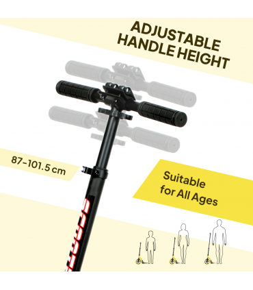 HOMCOM Teens Adult Kick Scooter Foldable Adjust Aluminium For 14 Yellow