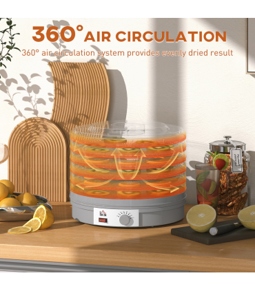 HOMCOM 5 Tier Food Dehydrator for Drying Fruit Meat Vegetable Pet Treat