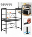 3 Tier Expandable Microwave oven Rack Stand Storage Holder Kitchen Corner Shelf