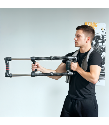 SPORTNOW Chest Expander with 10-50kg Adjustable Resistance for Men, Women