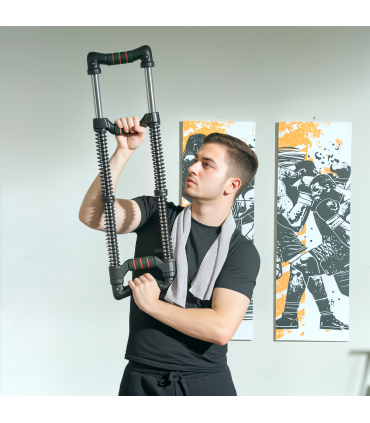 SPORTNOW Chest Expander with 10-50kg Adjustable Resistance for Men, Women