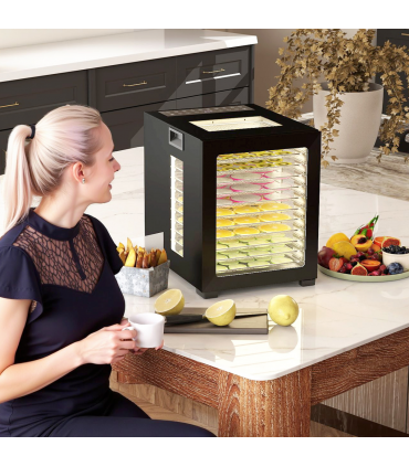 HOMCOM Food Dehydrator with 12 Stainless Steel Tray, 850W Food Dryer Machine