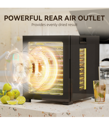 HOMCOM Food Dehydrator with 12 Stainless Steel Tray, 850W Food Dryer Machine