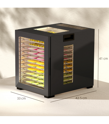 HOMCOM Food Dehydrator with 12 Stainless Steel Tray, 850W Food Dryer Machine