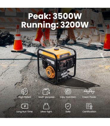 3500w Inverter Petrol Generator 4 Stroke Engine for Camping 26KG Lightweight