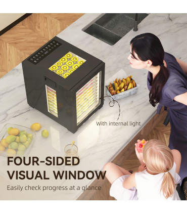 HOMCOM Food Dehydrator with 12 Stainless Steel Tray, 850W Food Dryer Machine