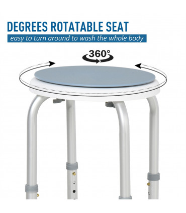 360° Swivel Seat Bath Shower Stool