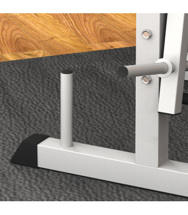 HOMCOM Adjustable Weight Bench with Squat Rack, Leg Developer, Grey