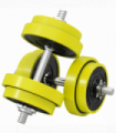 HOMCOM Adjustable 20KGS Barbell & Dumbbell Set for Home Gym, Yellow