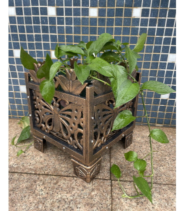 Bronze Butterfly Design Planter Rack